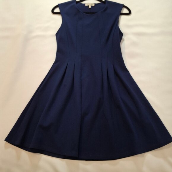 Monteau Los Angeles High Scoop Neck Fit & Flare Dark Blue Dress Size M Sleeveles - Picture 4 of 16